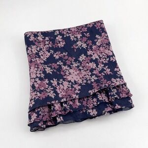 Calvin Klein Womens Purple Floral Print Tiered Ruffle Midi Skirt Size 6